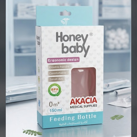 رضّاعة أطفال بمقبضين Honey Baby – 150 مل