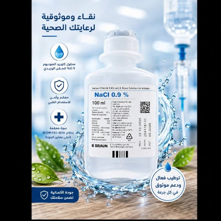 محلول كلوريد الصوديوم 0.9% B. Braun – 100 مل