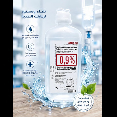 محلول كلوريد الصوديوم 0.9% VIOSER – 500 مل